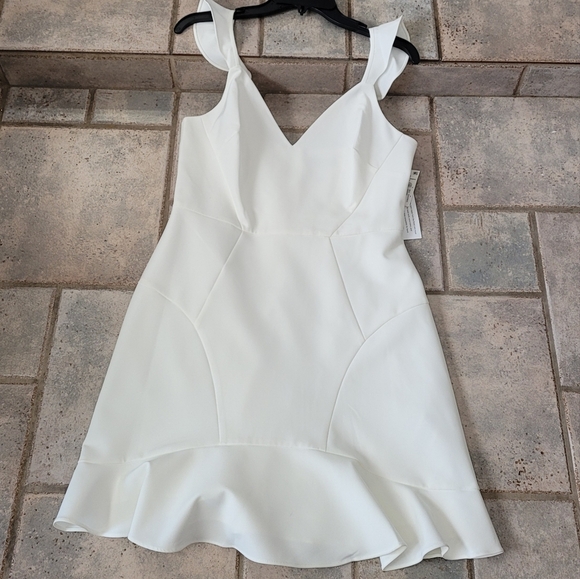 Aidan by Aidan Mattox Crepe Bradil Body Con Fitted Cocktail Mini Dress - Picture 8 of 16